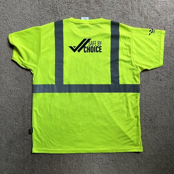 OccuNomix Shirt Mens 2X Yellow LUX-SSETP2B Class 2 Hi Visibility Short Sleeve - Picture 2 of 13